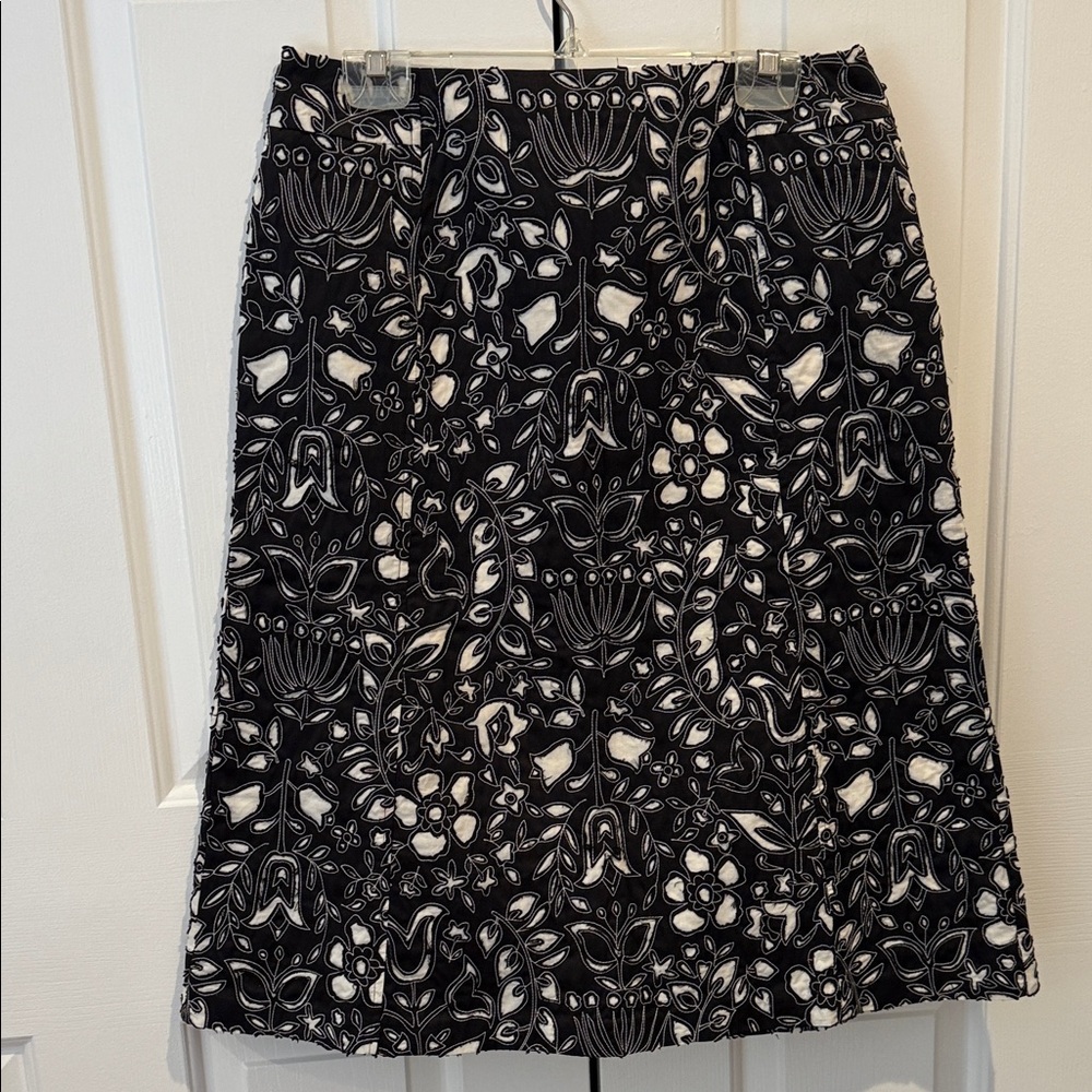 Floral Black and White Skirt by Sigrid Olsen